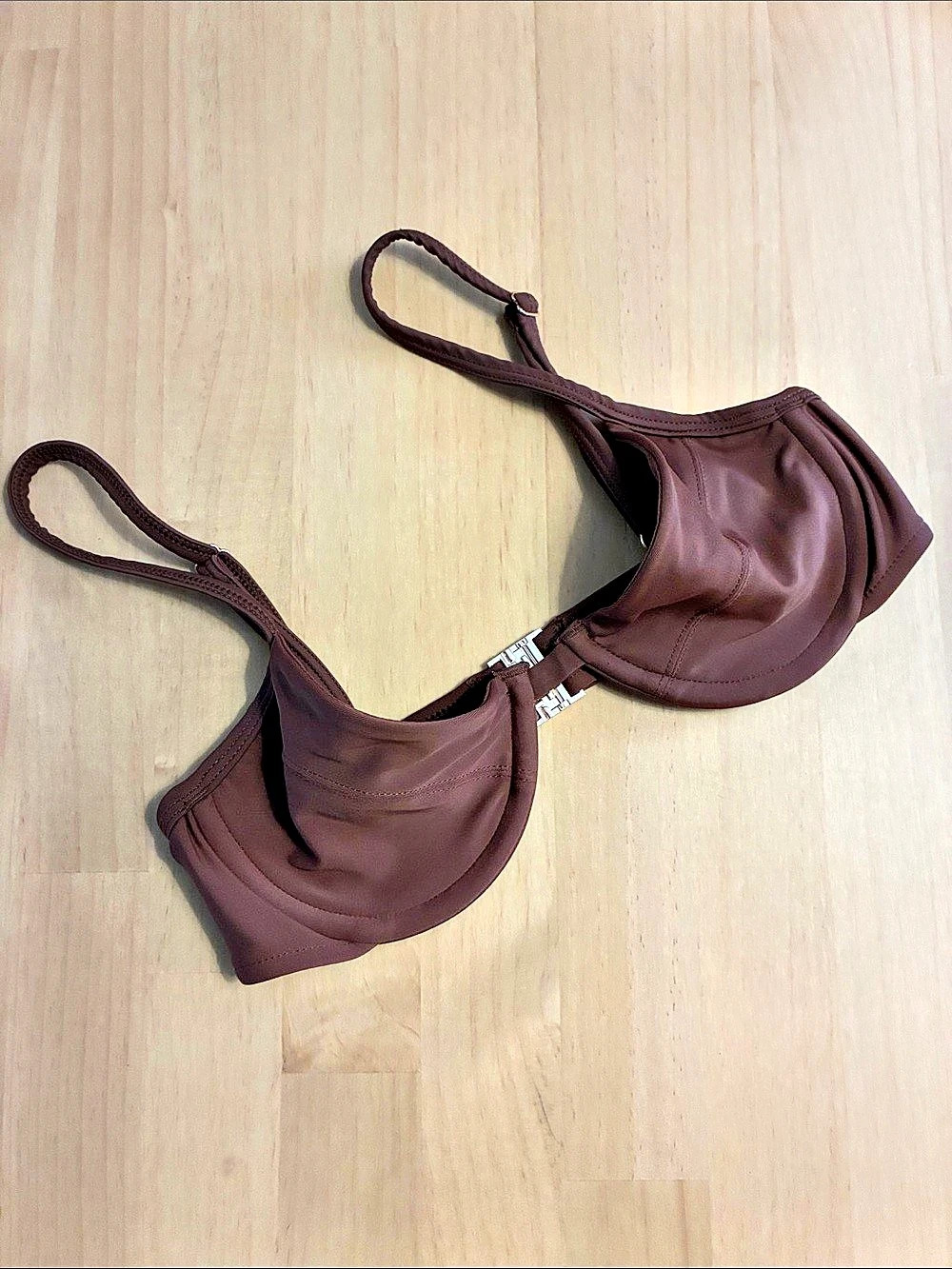 Bamba Swim Donna Bra Bikini Top in Chocolate Brown Small Underwire